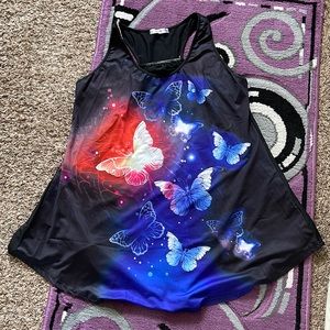 Tunic sleeveless shirt with Butterflies on it